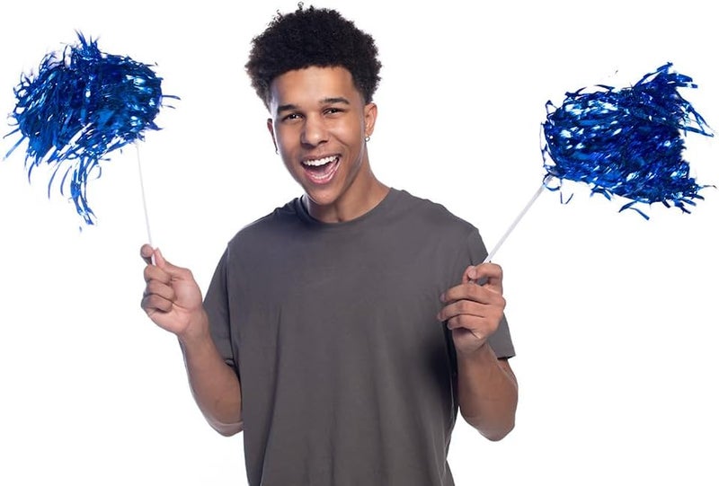 Anderson's Metallic Foil Textured School Spirit Shakers, Cheerleader Pom Poms, Football, Basketball, Homecoming Squad, Team, Party, Dance, Club, Performance, Fan Celebration Pack of 10 - Image 5